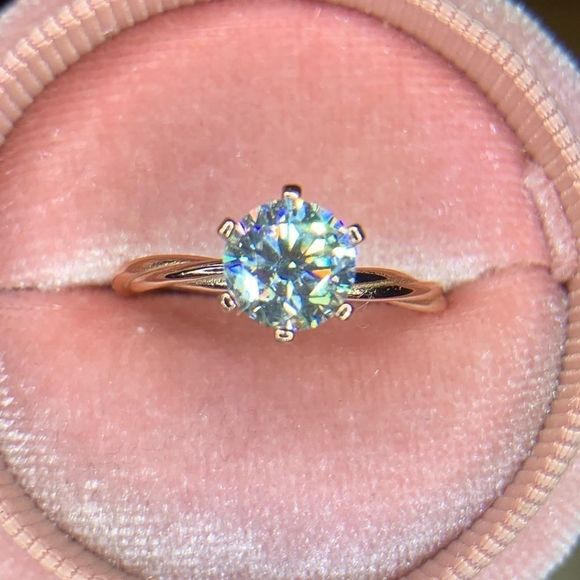 1 ct 18kt rosegold brilliant cut engagement ring - Picture 2 of 9